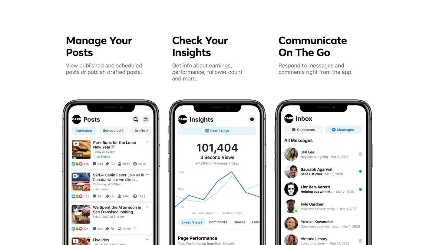 Facebook Creator Studio 介紹畫面