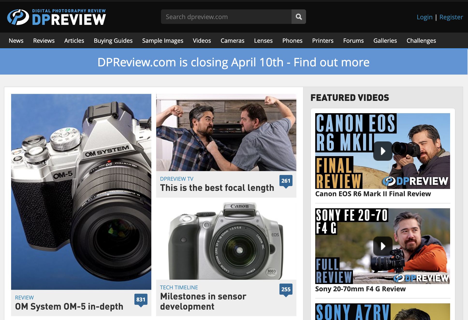 數位相機評測網站 DPReview 宣布關閉,網站將永久停止更新 DPReview Google, AI, 頭條