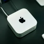 A close up of an apple mouse and keyboard