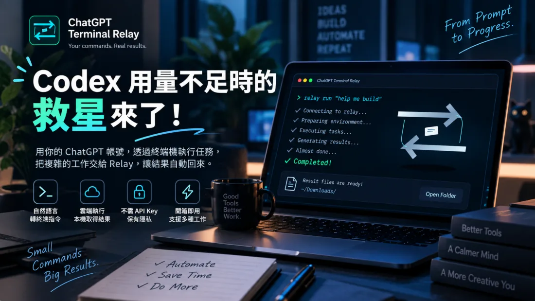 Codex 用量不足的救星：ChatGPT Relay 科技人 能源, AI, 產業